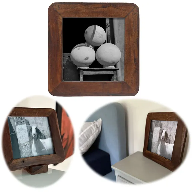 LS-LebenStil Möbel & Wohnen Vintage Bilderrahmen 20x20cm Holz