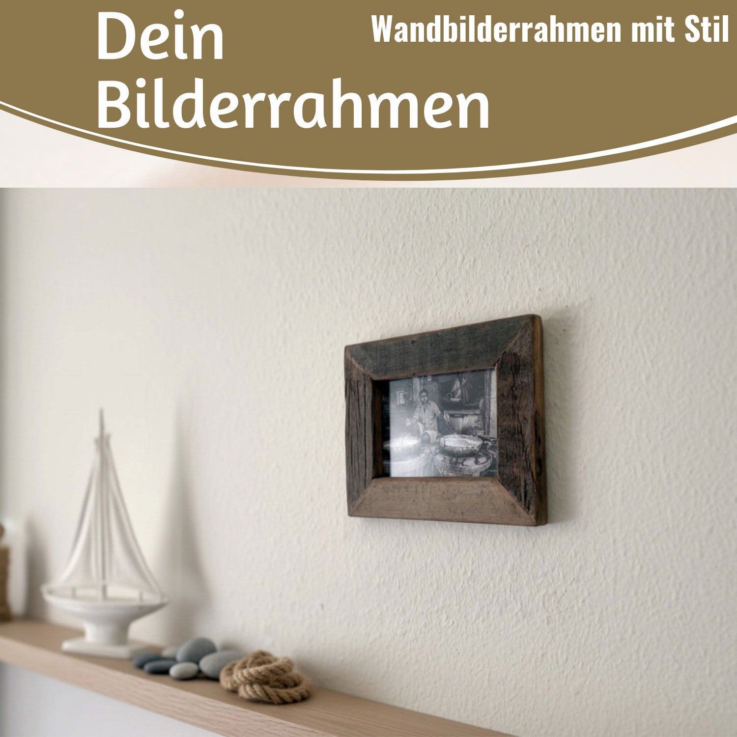 LS-LebenStil Möbel & Wohnen Bilderrahmen 10x15cm Braun Streetwood Holz