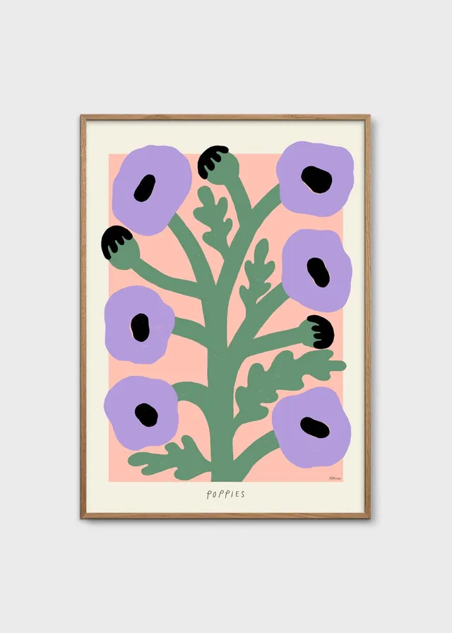 The Poster Club Art Prints Purple Poppies Poster 30x40 cm botanisch