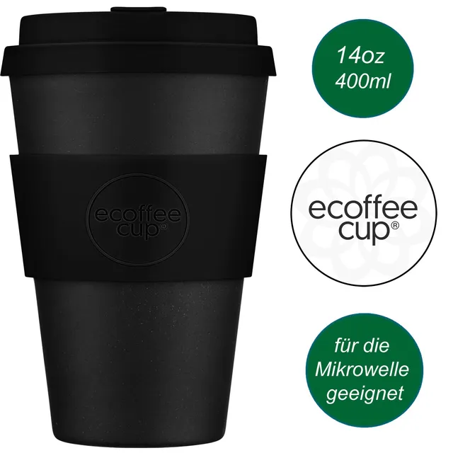 Ecoffee Cup Kerr Napier Kaffeebecher 400ml Schwarz PLA