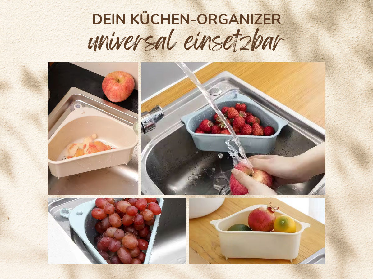 LS-LebenStil Küche & Haushalt Spülbecken Organizer Dreieck Grau