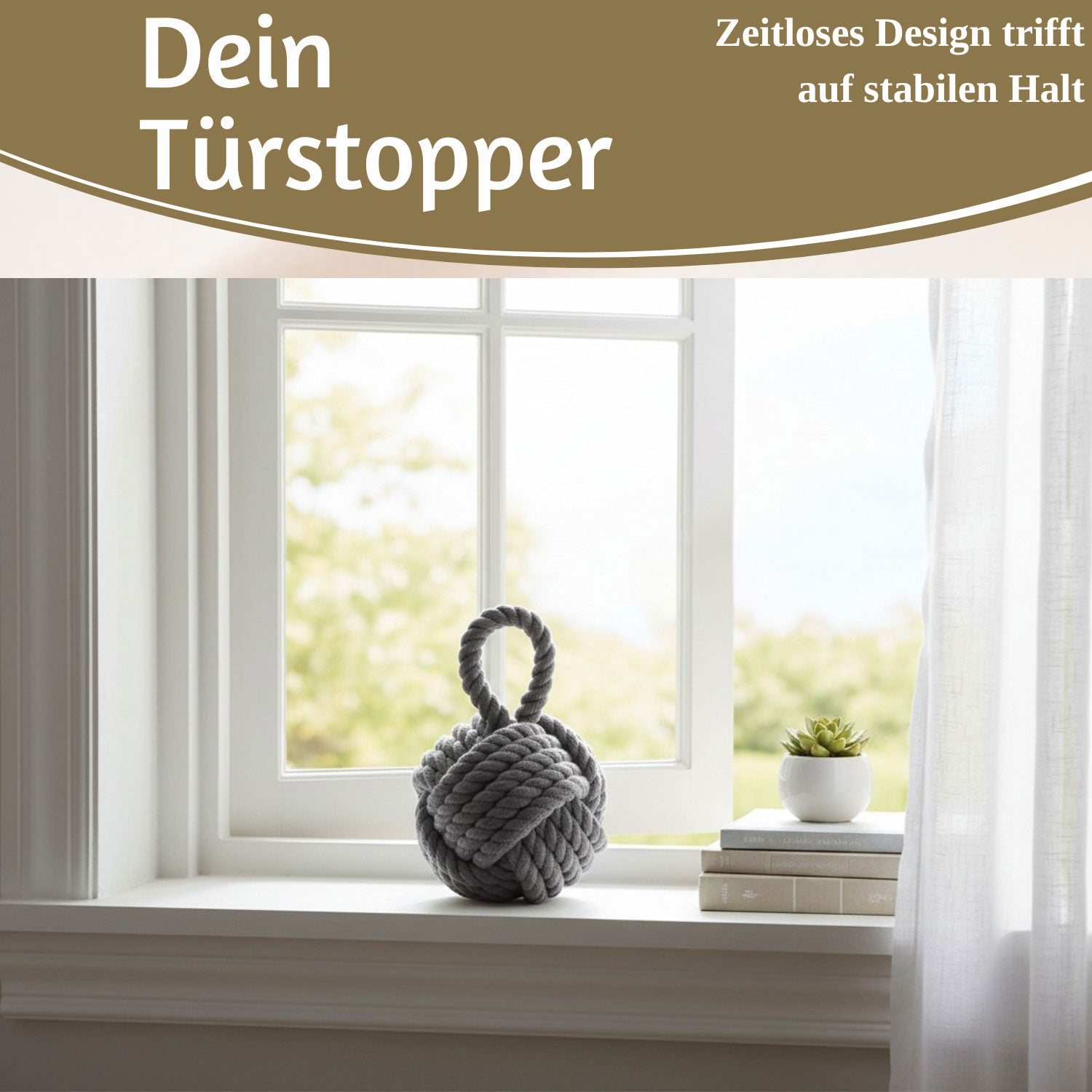 LS-LebenStil Möbel & Wohnen Türstopper Malmö Grau 23cm 1,3kg