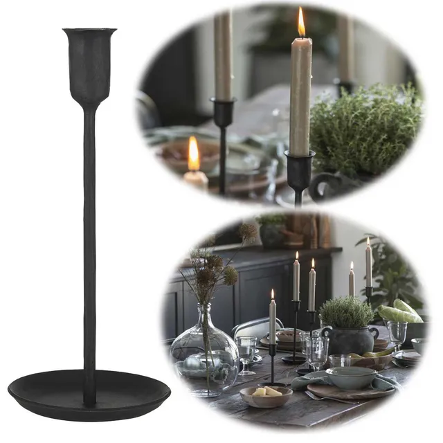 IB Laursen Ribe Kerzenständer Schwarz 24cm Eisen