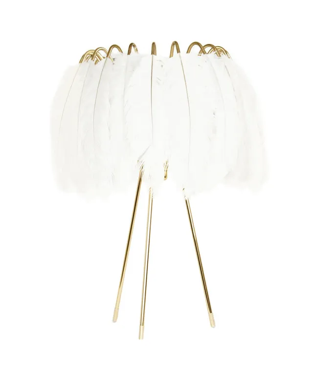 Mineheart Lighting Feather Tischlampe Weiß Gold 50cm