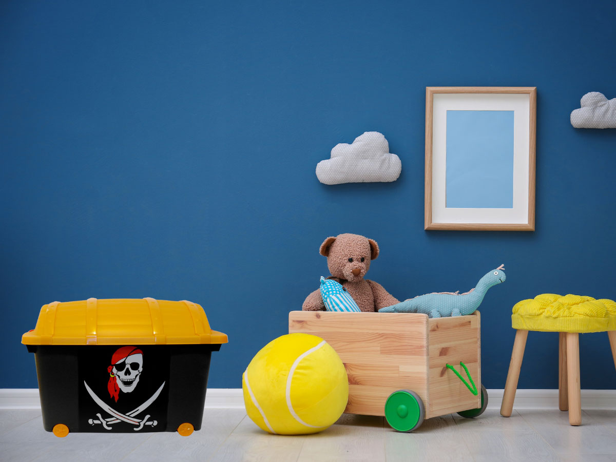 LS-LebenStil Möbel & Wohnen XL Piraten-Kiste Spielzeugkiste 60x40cm