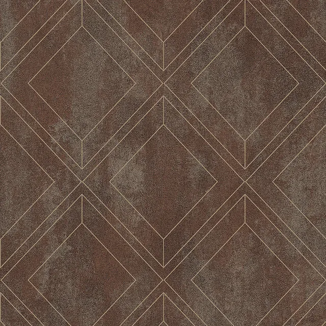 Mineheart Wallpaper Rustic Trellis Tapete Braun Geometrisch