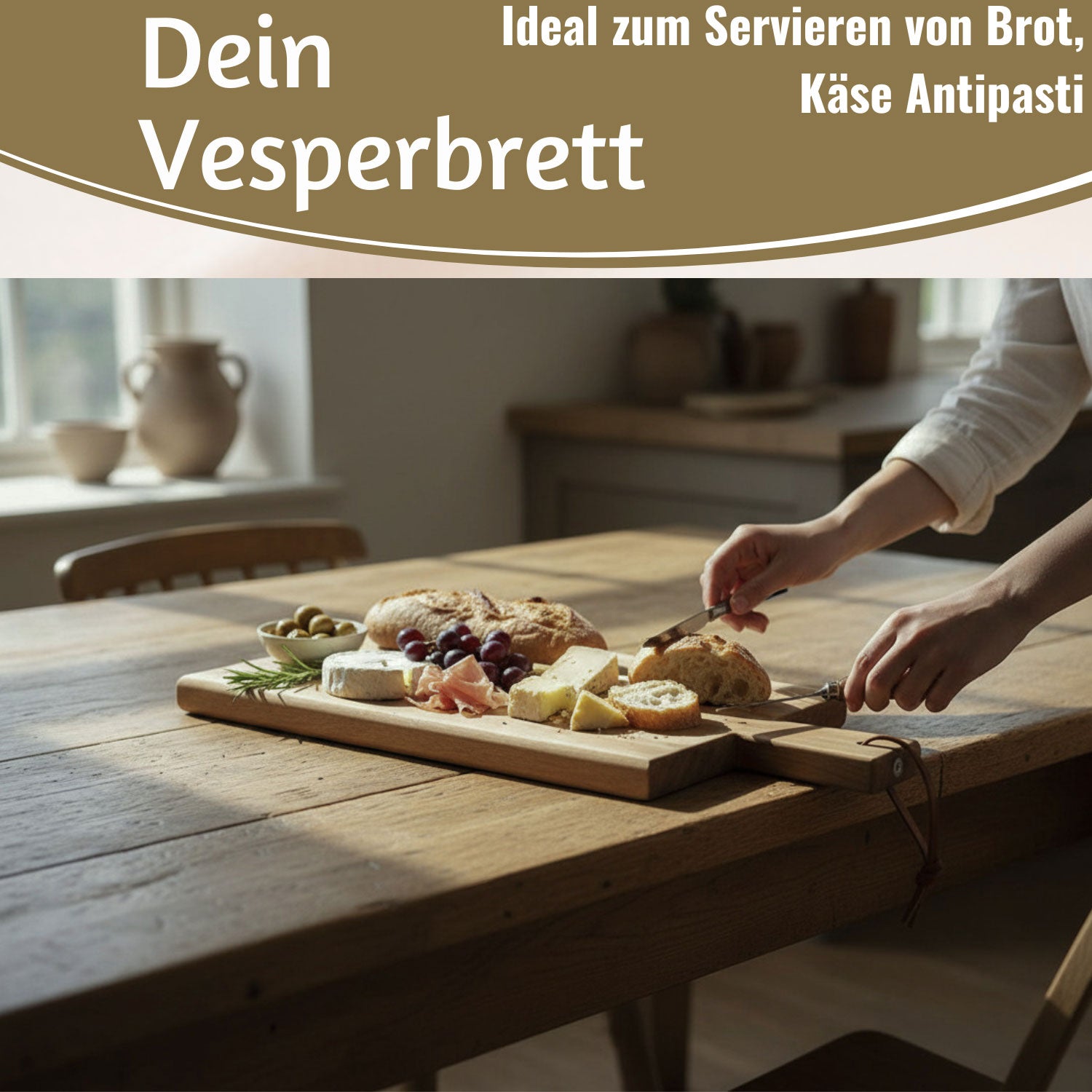 LS-LebenStil Küche & Haushalt Griffbrett Schneidebrett 45 cm Akazie