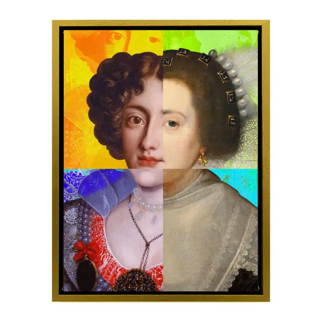 Mineheart Lady Puzzled Portrait Wandbild Rot Lila 40x50
