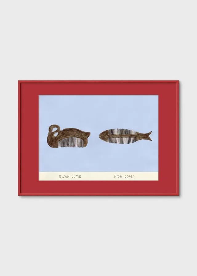 The Poster Club Swan and Fish Comb Poster 30x40cm