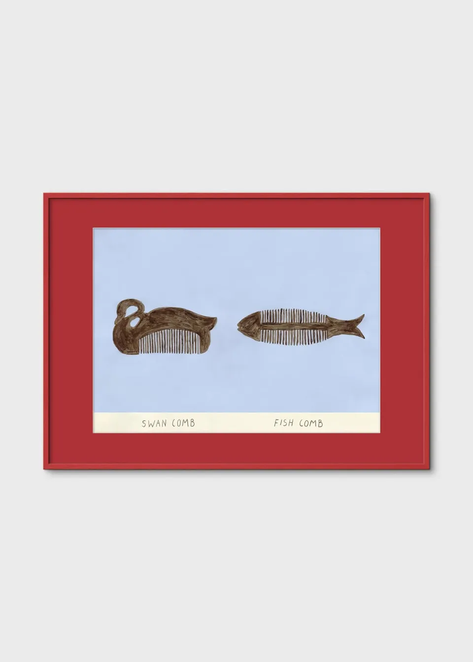 The Poster Club Swan and Fish Comb Poster 30x40cm