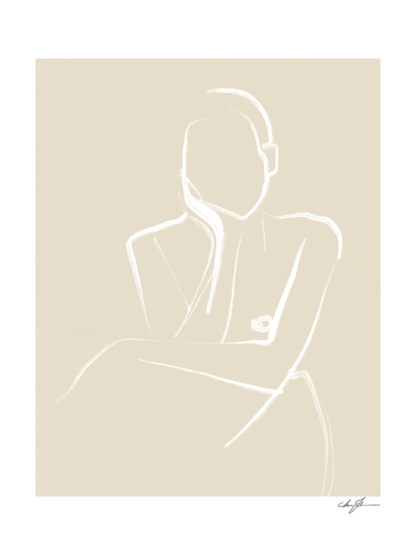 The Poster Club Demure Poster 30x40 cm beige
