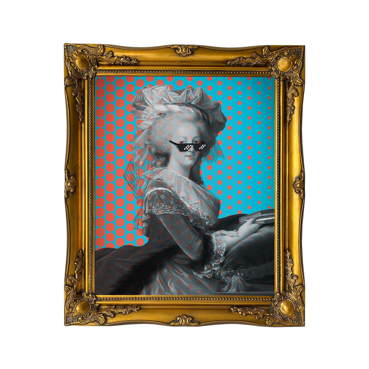 Mineheart Dotty for You Pixels Poster Pfirsich-Blau 30x41