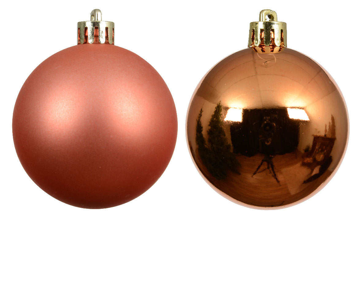 LS-LebenStil Möbel Weihnachtskugeln Orange 12er 6cm Kunststoff