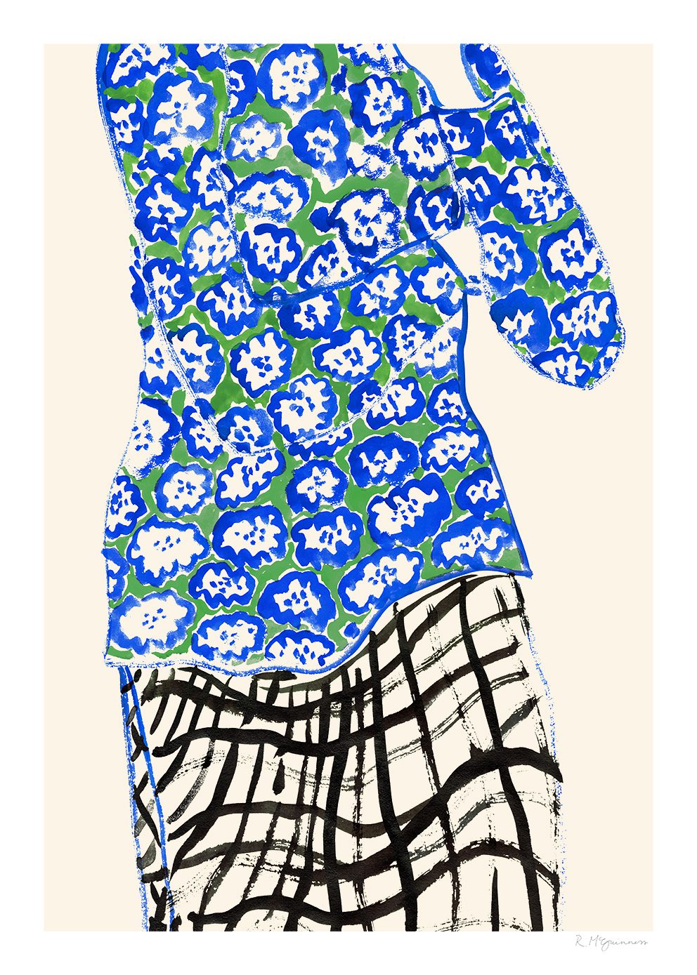 The Poster Club Blue and Green Poster 30x40 cm blau
