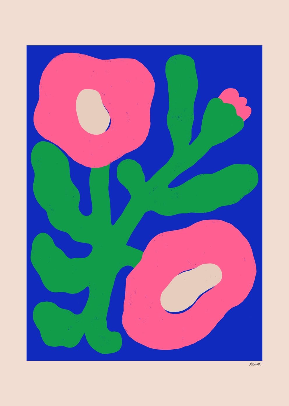 The Poster Club Pink Poppies Poster A4 rosa botanisch