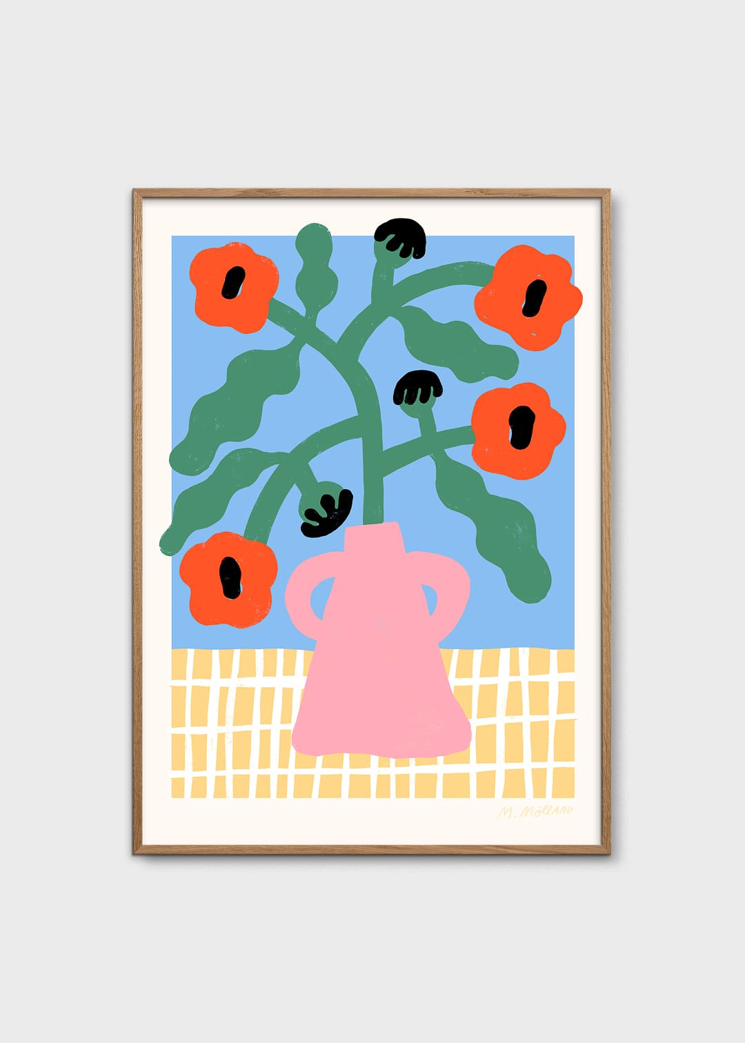 The Poster Club Art Prints Red Poppies in Pink Vase Poster 30x40 cm rot