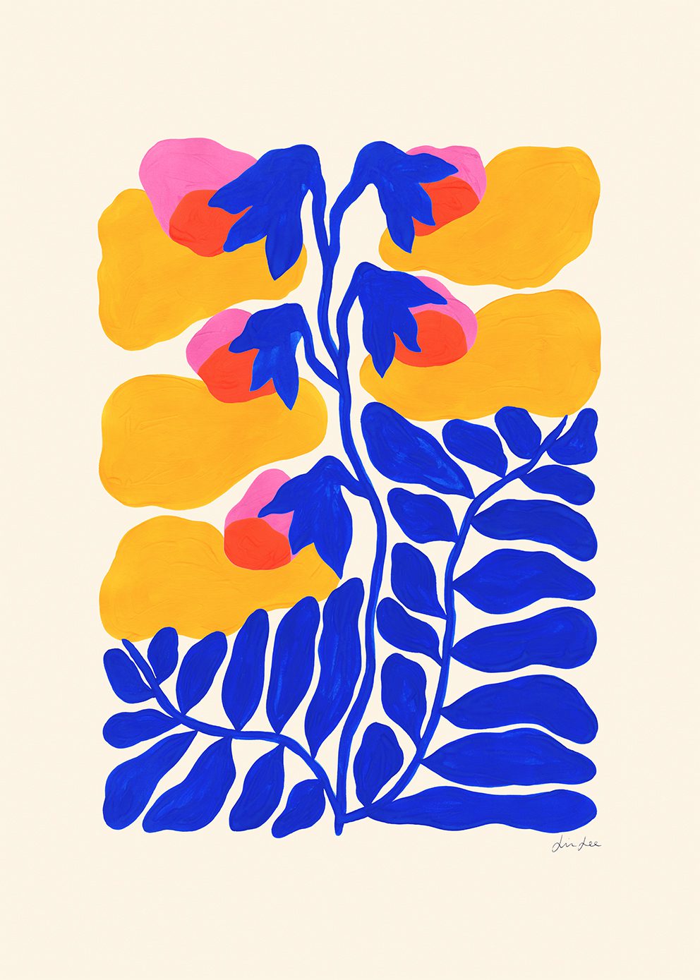 The Poster Club Rambling Poster 30x40 cm blau-rosa