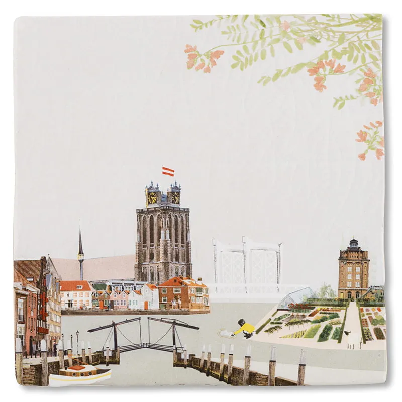 Storytiles Delft Blue Dit is Dordt Fliese S 10x10 cm Dordrecht