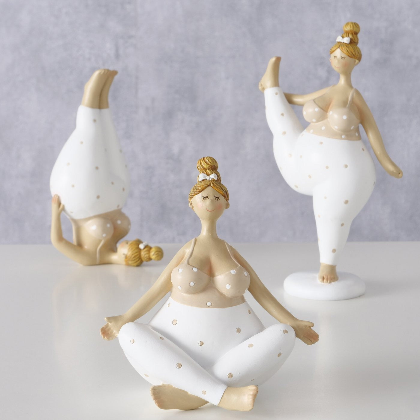 LS-LebenStil Molly Yoga-Figuren 3er Set 21cm beige