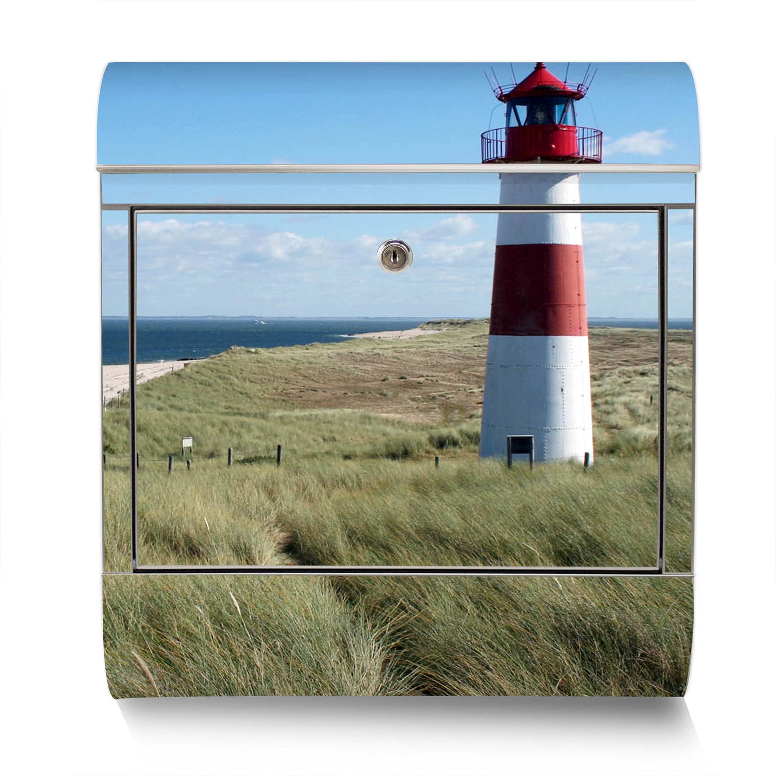 Banjado Briefkasten Leuchtturm Standbriefkasten Edelstahl A4