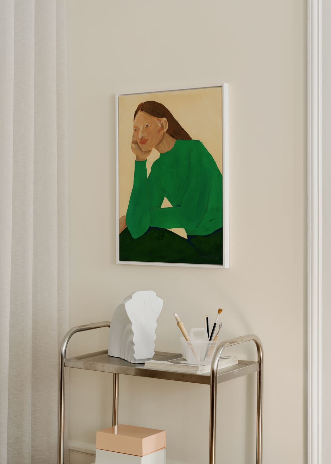 The Poster Club Green Guise Leinwand 30x40 cm Beige