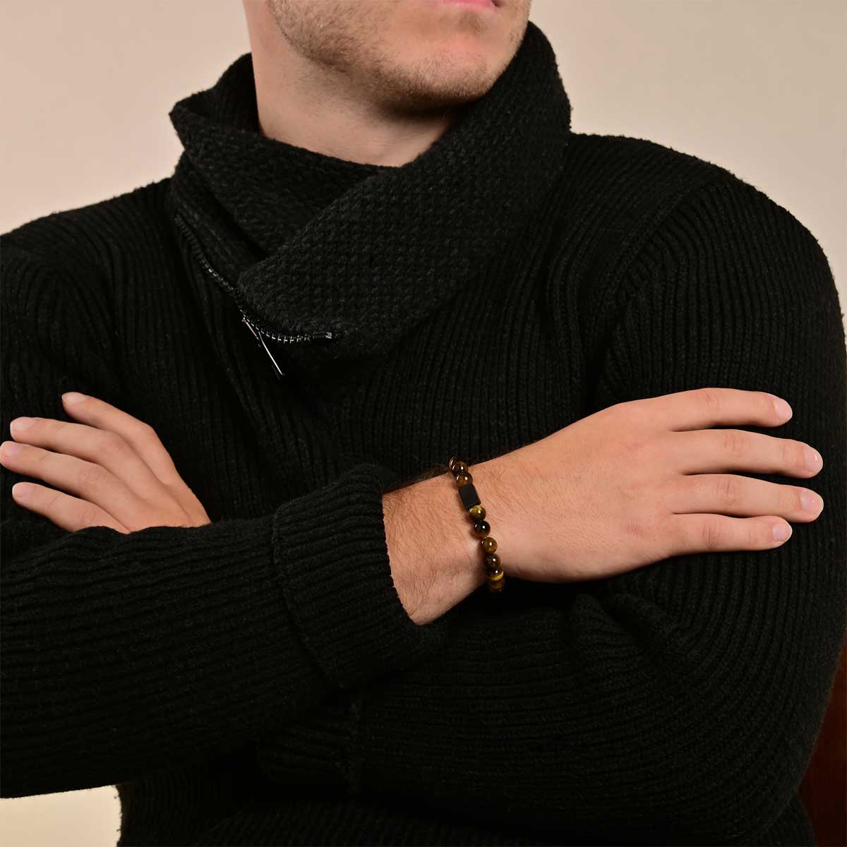 LS-LebenStil Oslo Perlenarmband Tigerauge Braun 20-21cm