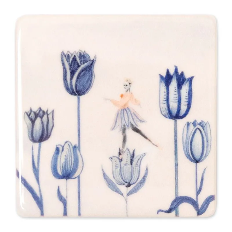 StoryTiles Minis Tulpenliefde Mini Fliese Delfts Blau Tulpen
