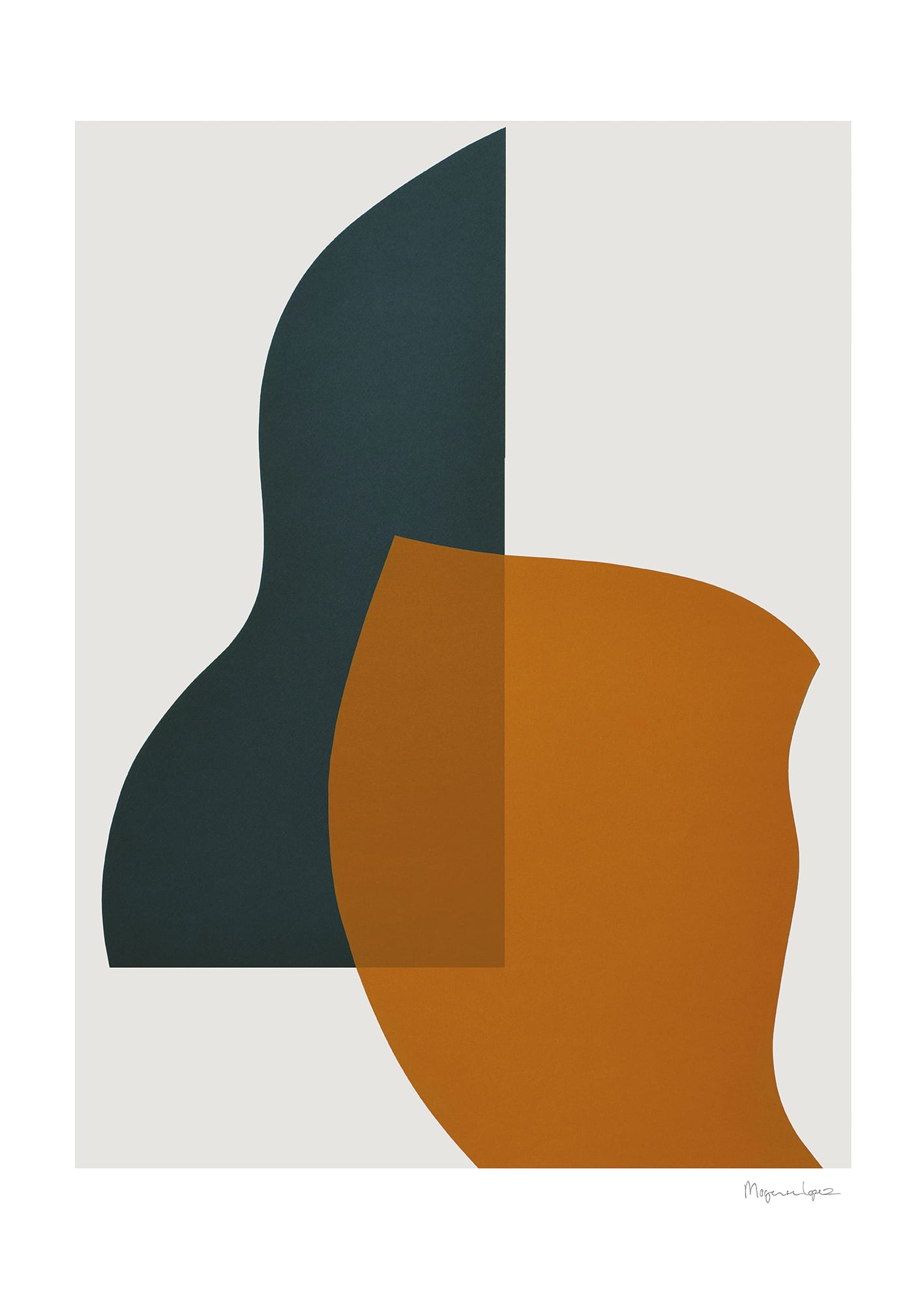 The Poster Club Art Prints Overlap Poster 30x40 cm Blau Orange