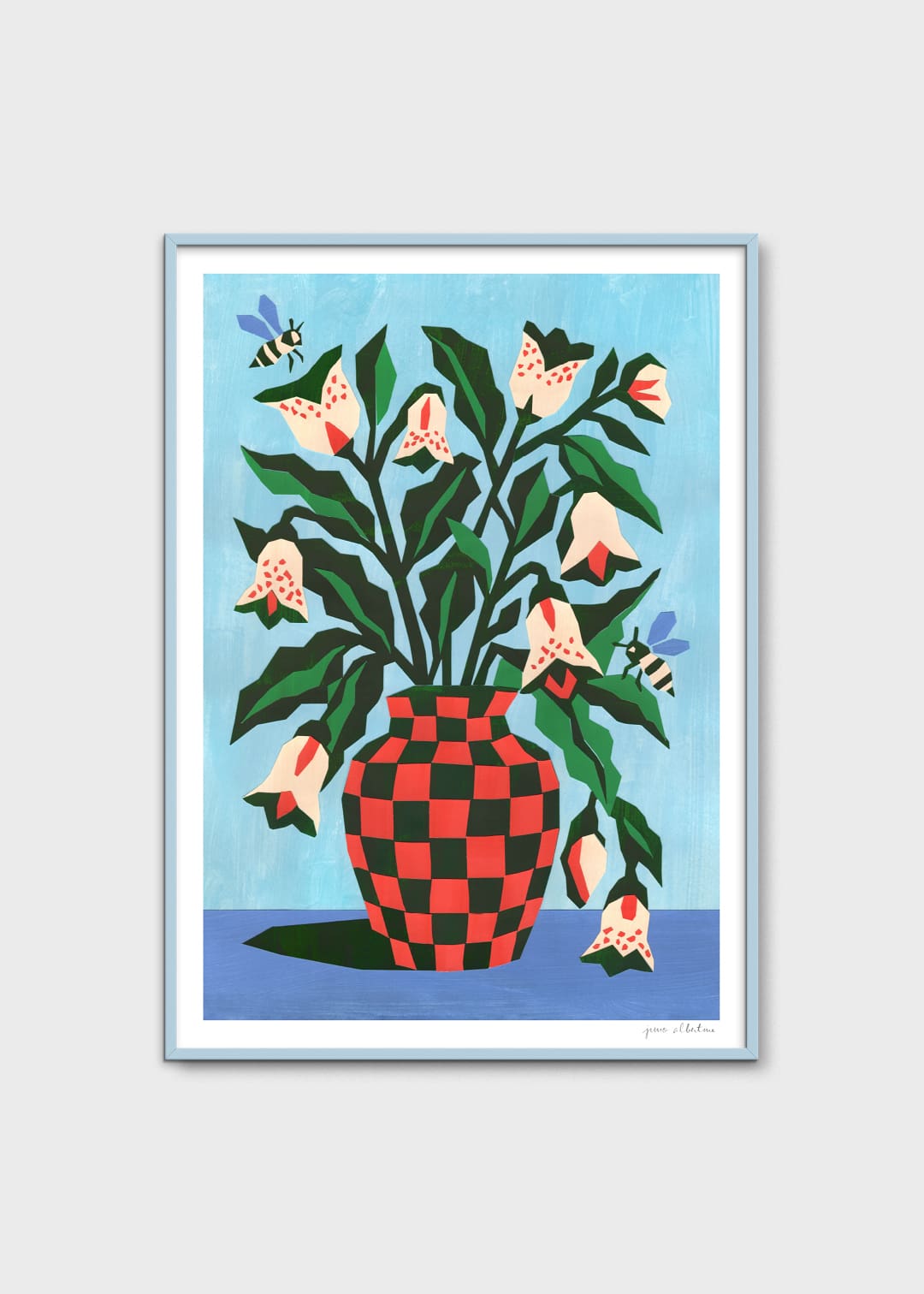 The Poster Club Art Prints Inner Garden Poster 30x40 cm blau