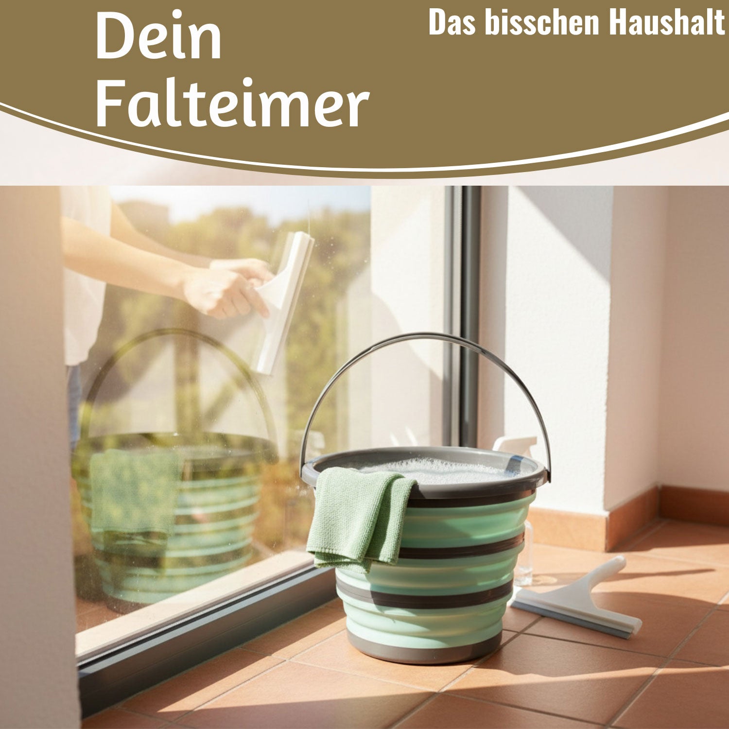 LS-LebenStil Flexibler Putzeimer 10L Faltbar 35x24cm Grün