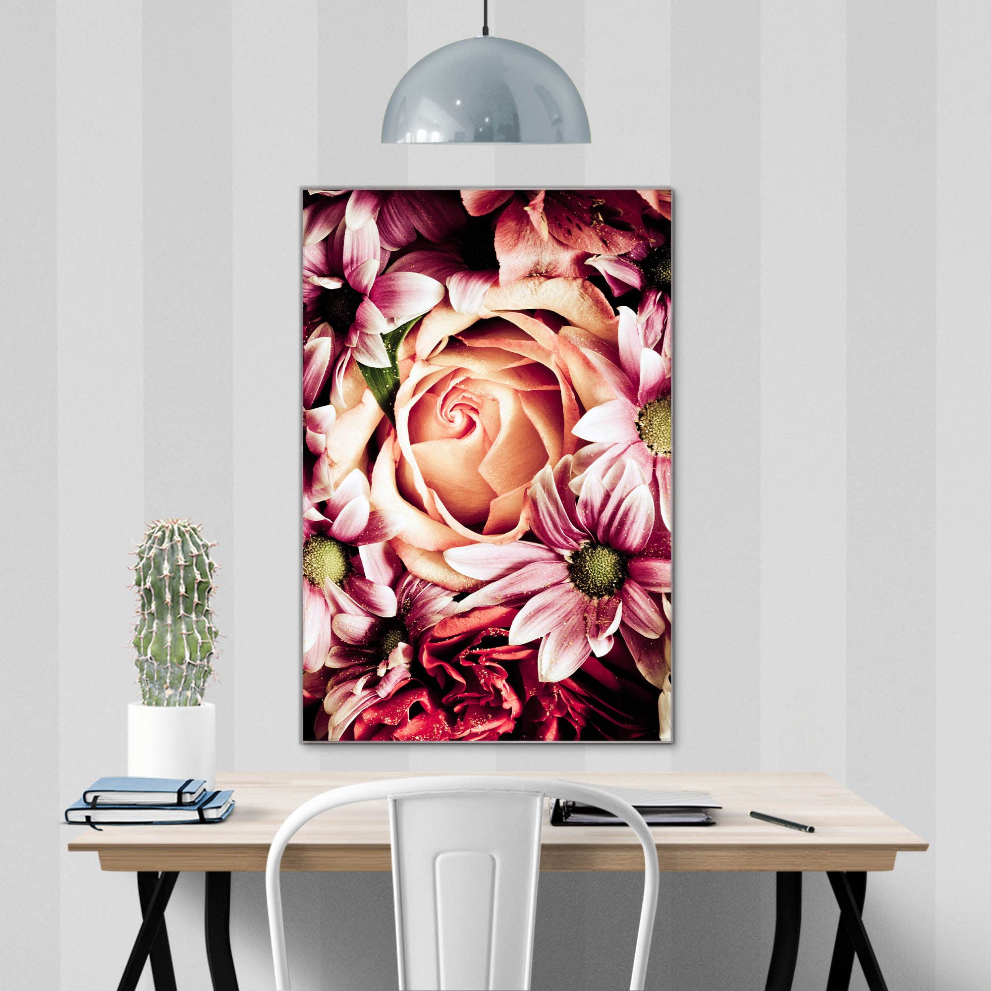Banjado Magnettafel Brautstrauss Rosen Board 40x60 Glas
