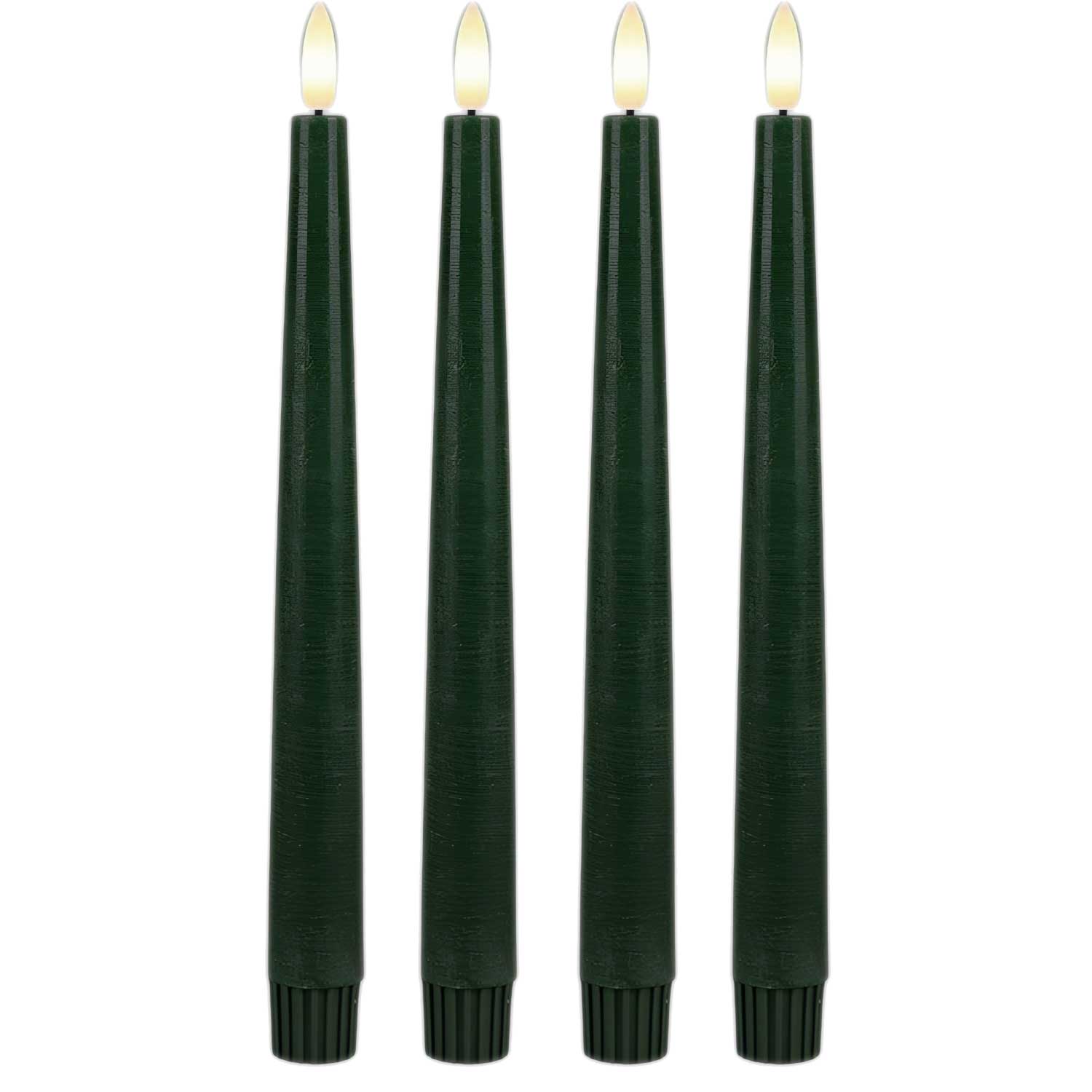 LS-LebenStil Ribe LED Stabkerzen 26cm Grün 4er Set Timer