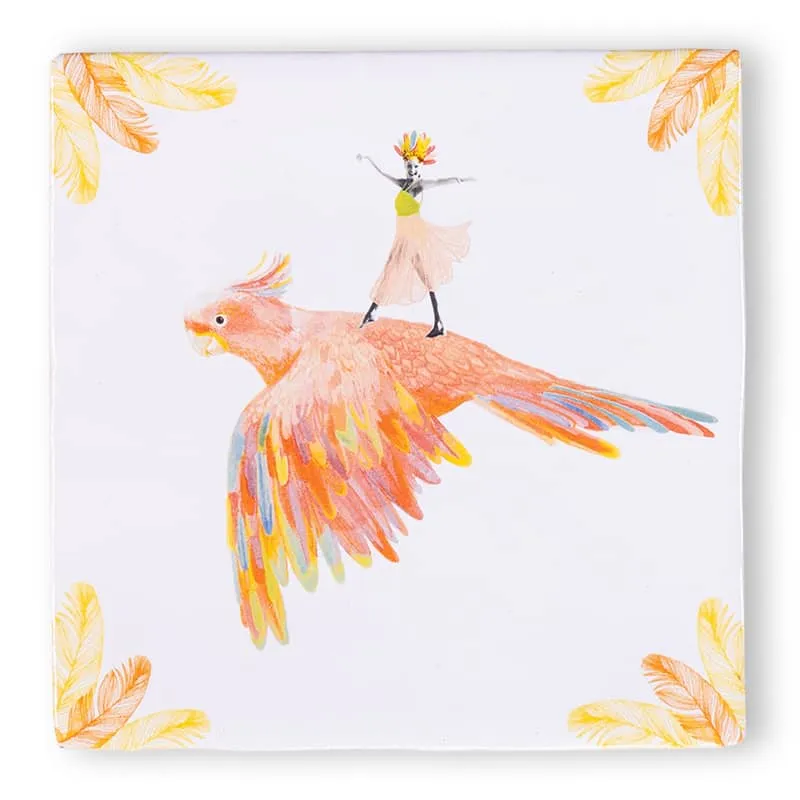 StoryTiles Delft Blue Paradijsvogel Fliese S 10x10 cm Vogel