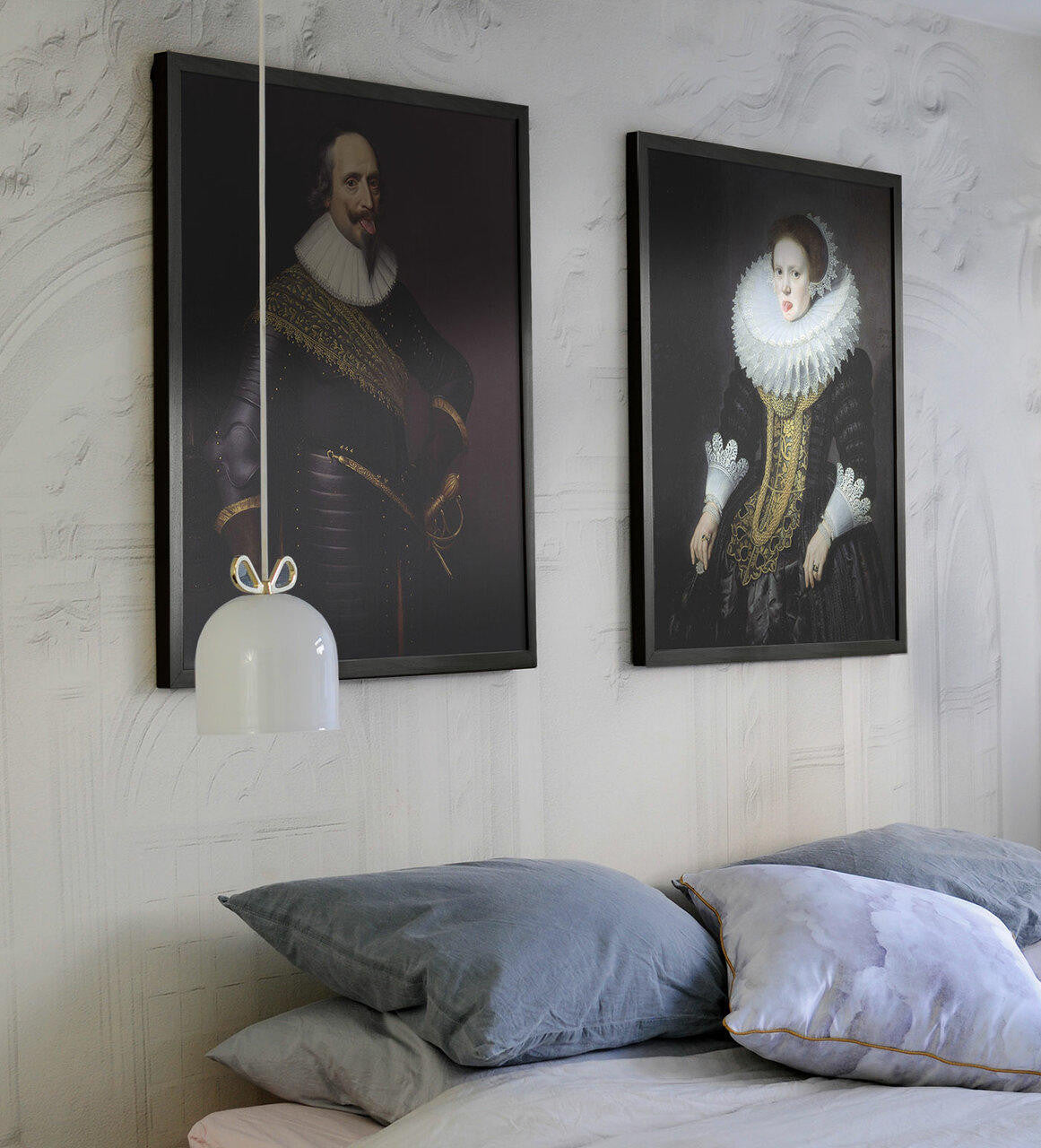 Mineheart Wall Art Lady with Tongue out 1 Leinwandbild Schwarz 30x41cm