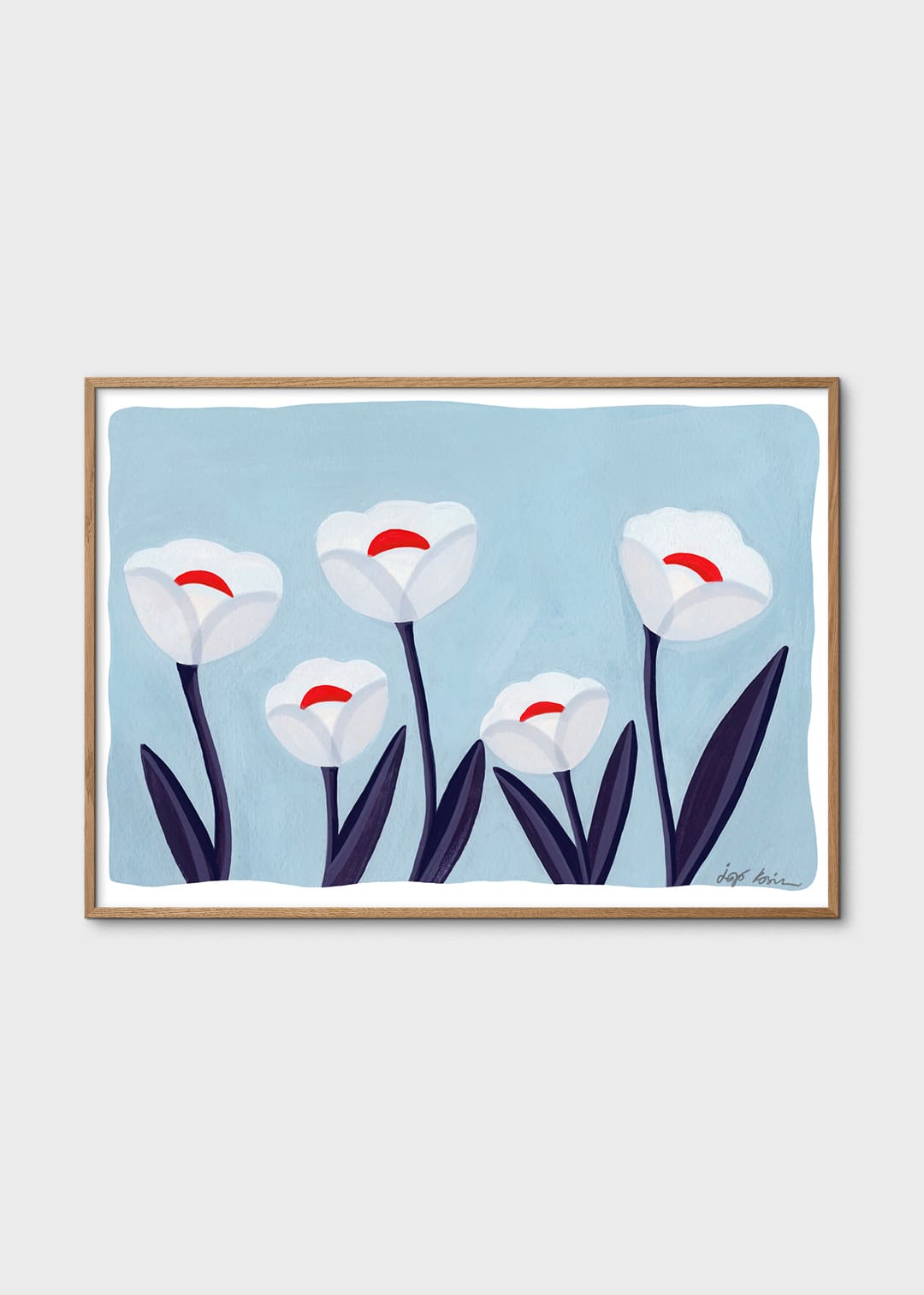 The Poster Club Art Prints Flowers 01 Poster A4 Blumen blau