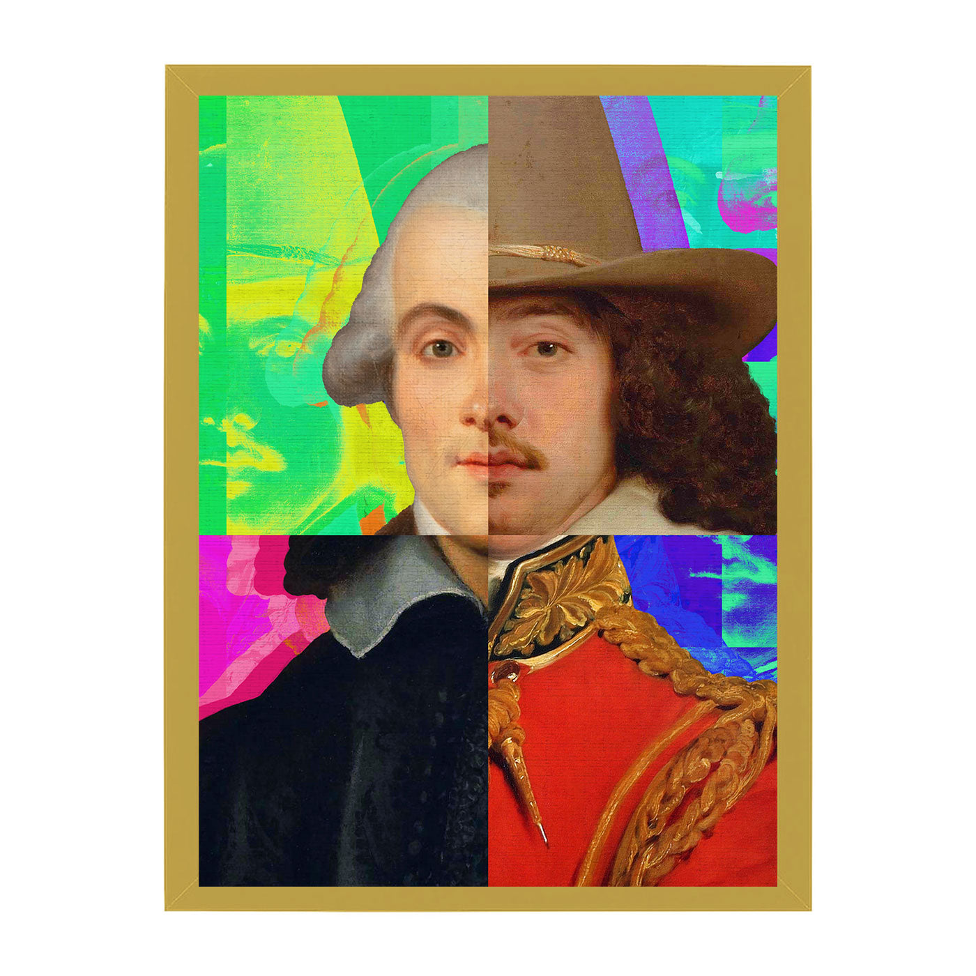 Mineheart Gentleman Puzzled Portrait Poster Rot Gold 40x50cm