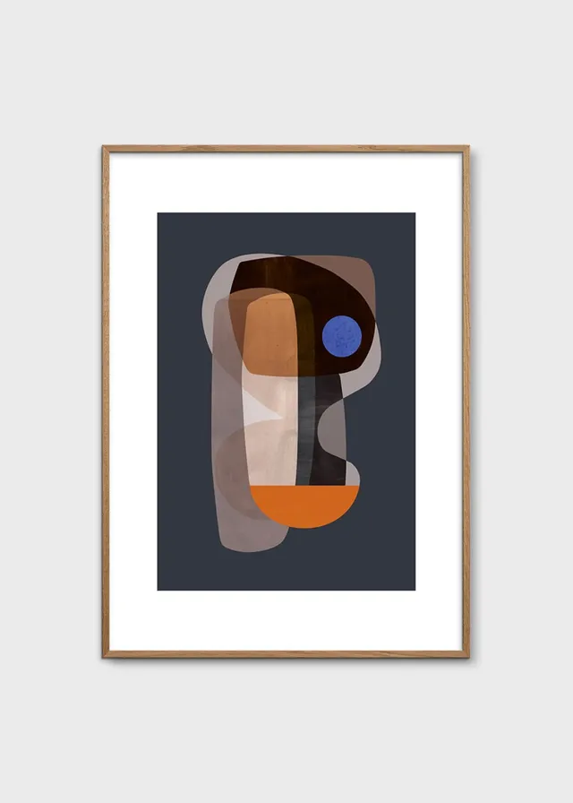 The Poster Club Abstract Cubism Poster 30x40 cm blau