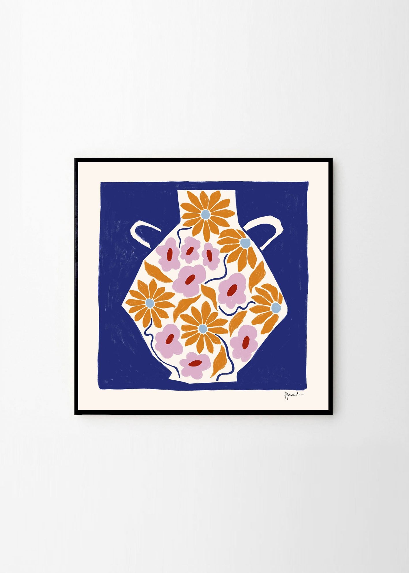 The Poster Club Art Prints Sunflower Vase Poster 50x50 cm blau