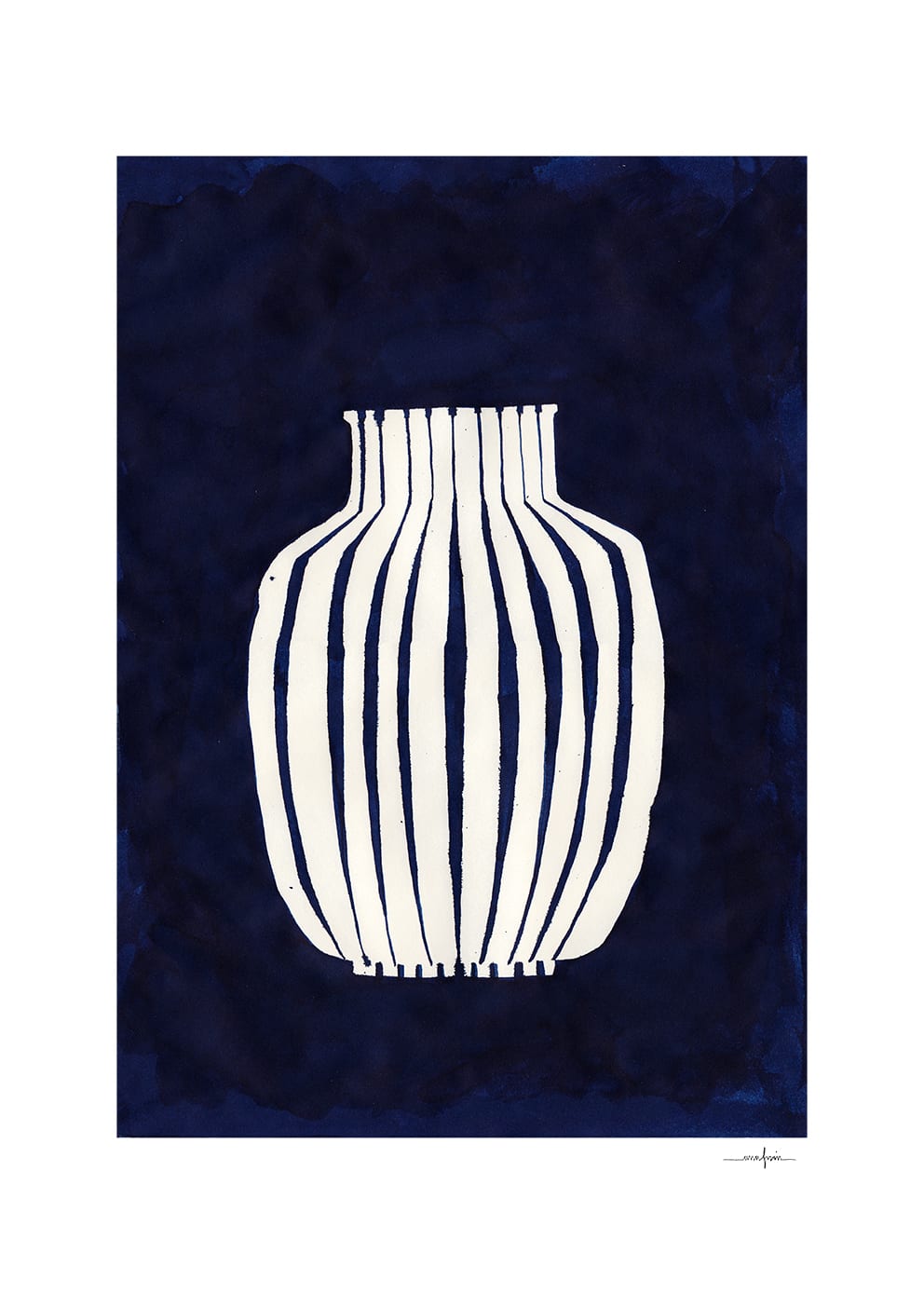 The Poster Club Art Prints Blue Vase Poster A4 blau-weiß