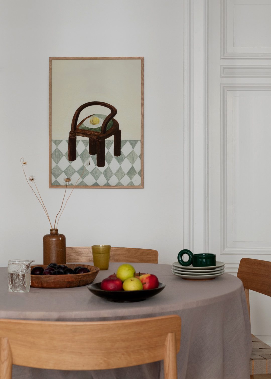 The Poster Club Art Prints Chair with Fruit Poster A4 beige