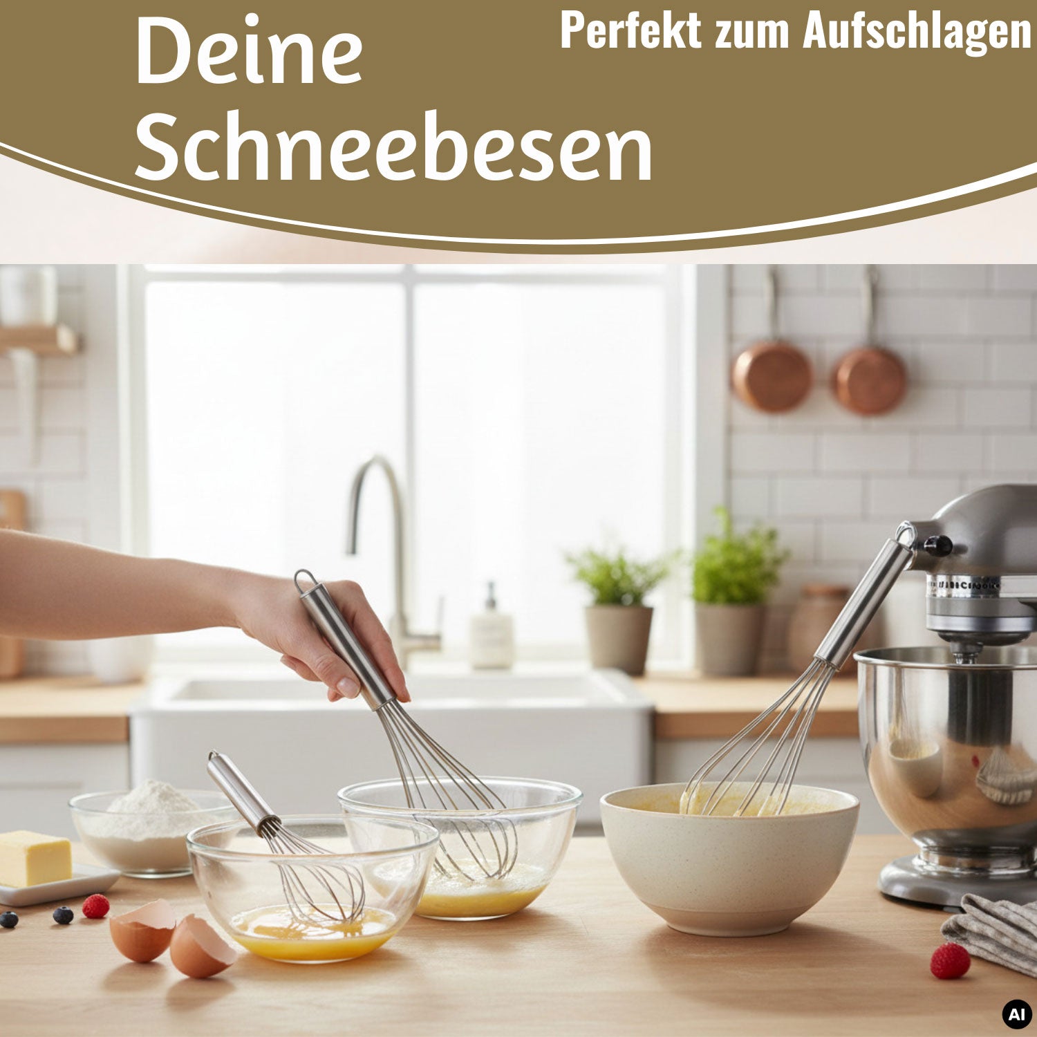 LS-LebenStil Küche & Haushalt Schneebesen Edelstahl 3er Set