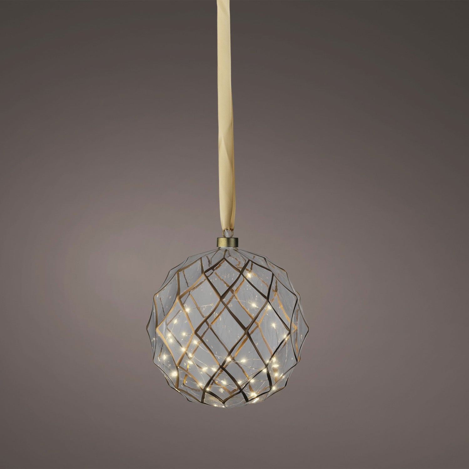 LS-LebenStil Kampen Lichtkugel 14cm Gold 30 LED Timer