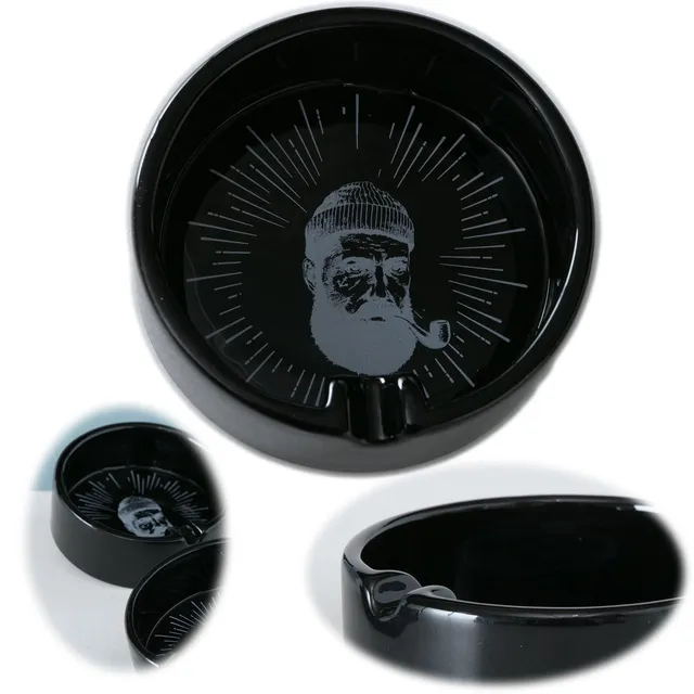 LS-LebenStil Sylt Aschenbecher 10cm Kapitän schwarz