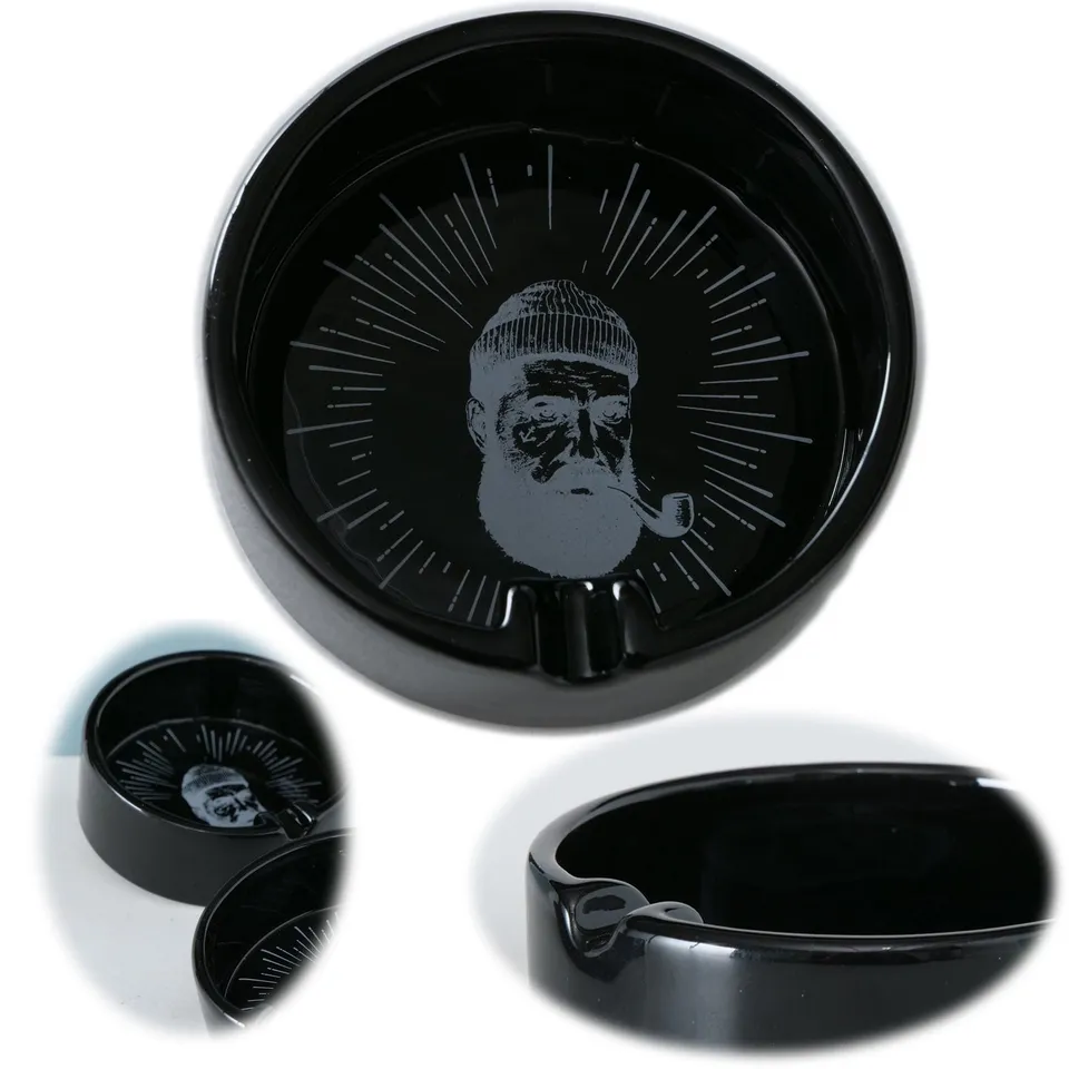 LS-LebenStil Sylt Aschenbecher 10cm Kapitän schwarz