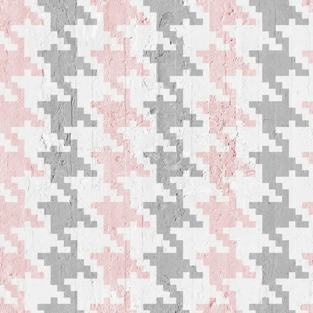 Mineheart Pied De Poule Tapete Rosa-Grau