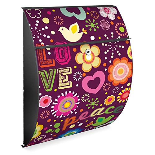 Banjado Riviera Briefkasten Anthrazit Love and Peace A4