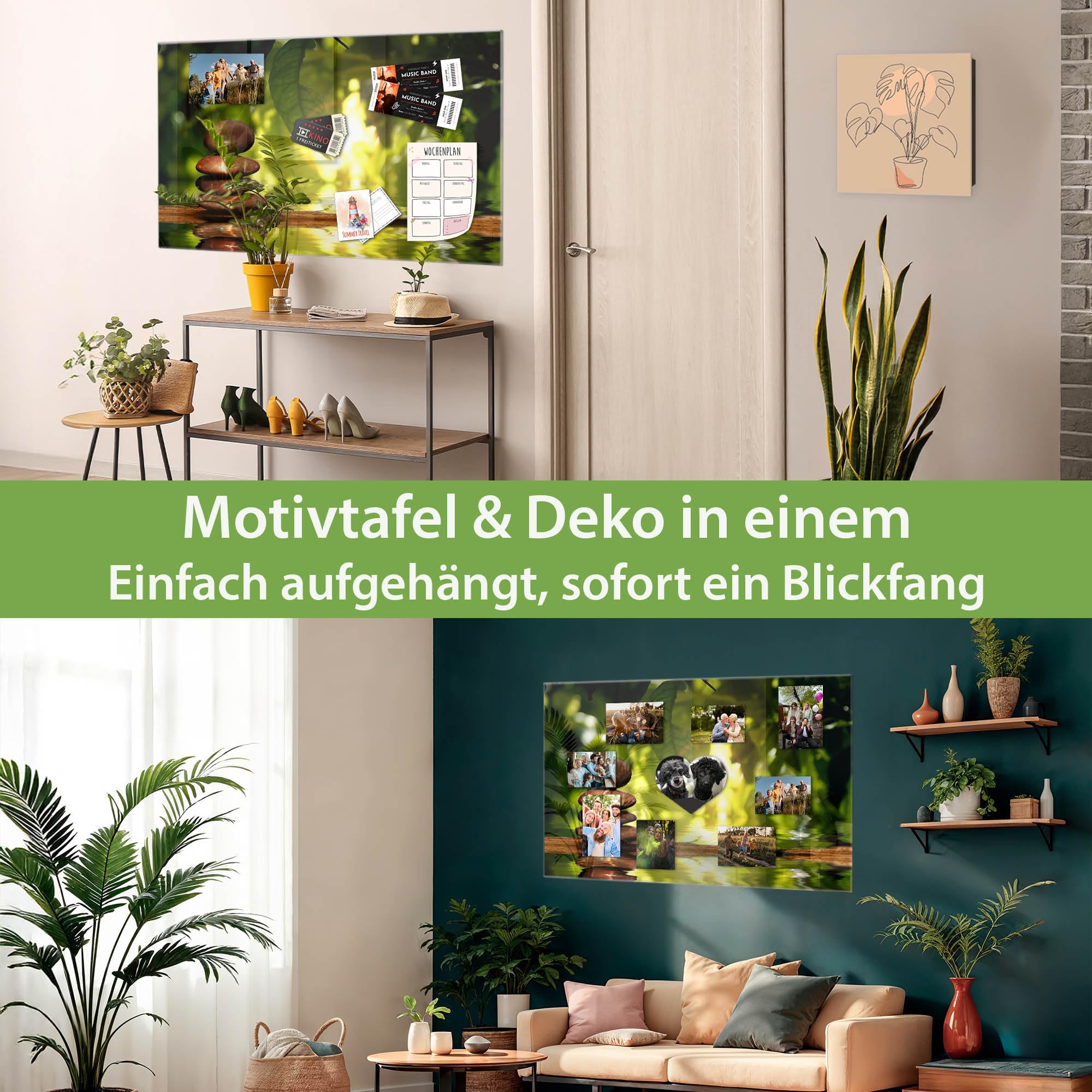 Banjado Magnettafel Feng Shui Magnettafel 120x80 cm Glas