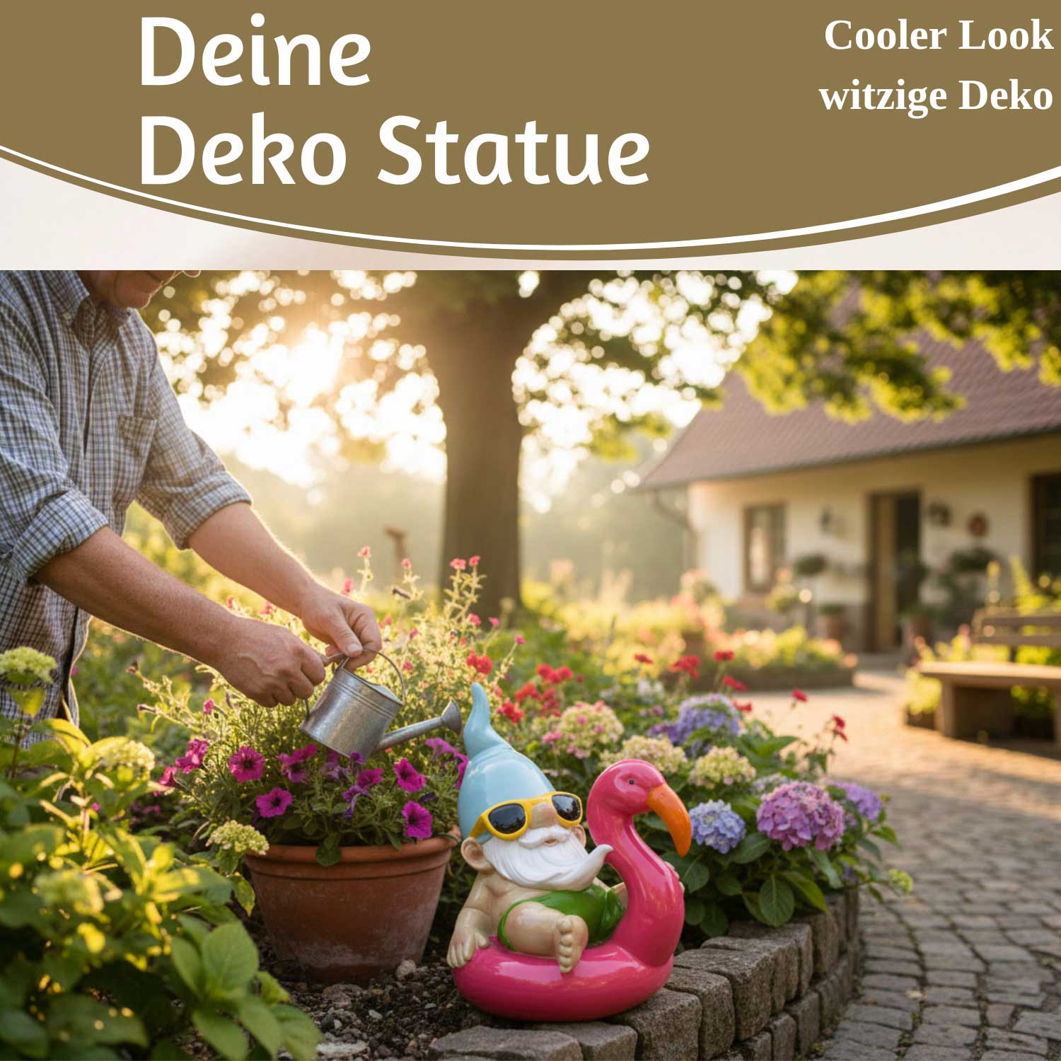 LS-LebenStil Gartenzwerg Pink sitzend 17cm Polyresin