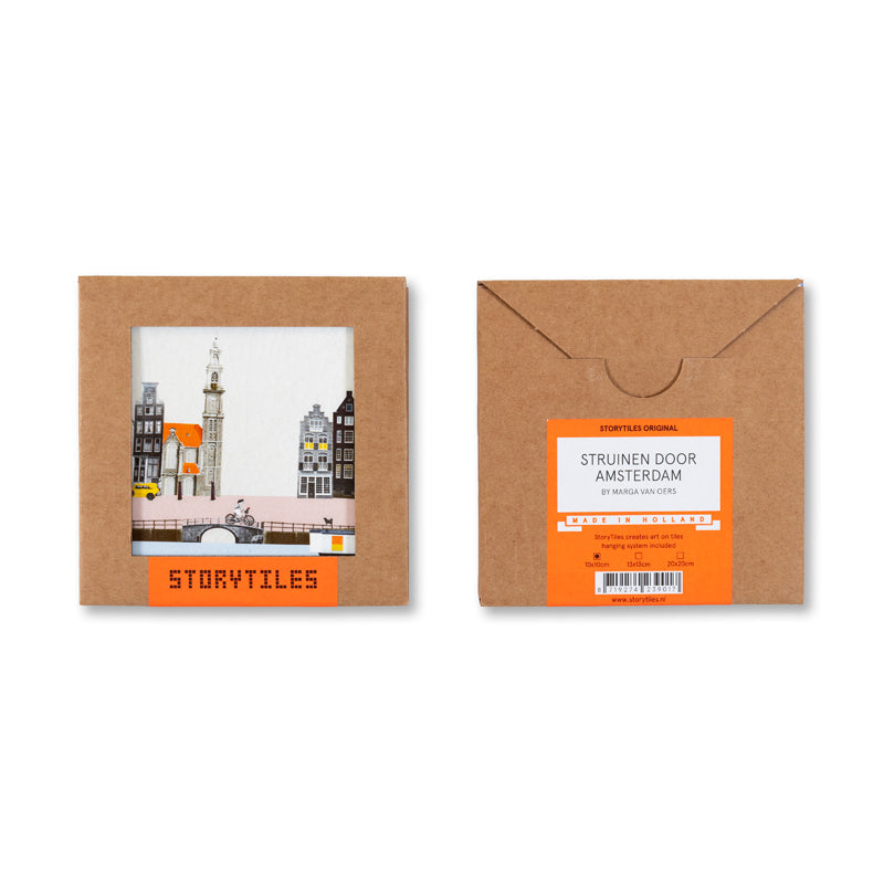Storytiles Delft Blue Struinen Amsterdam Wandfliese S 10x10 cm Grachten