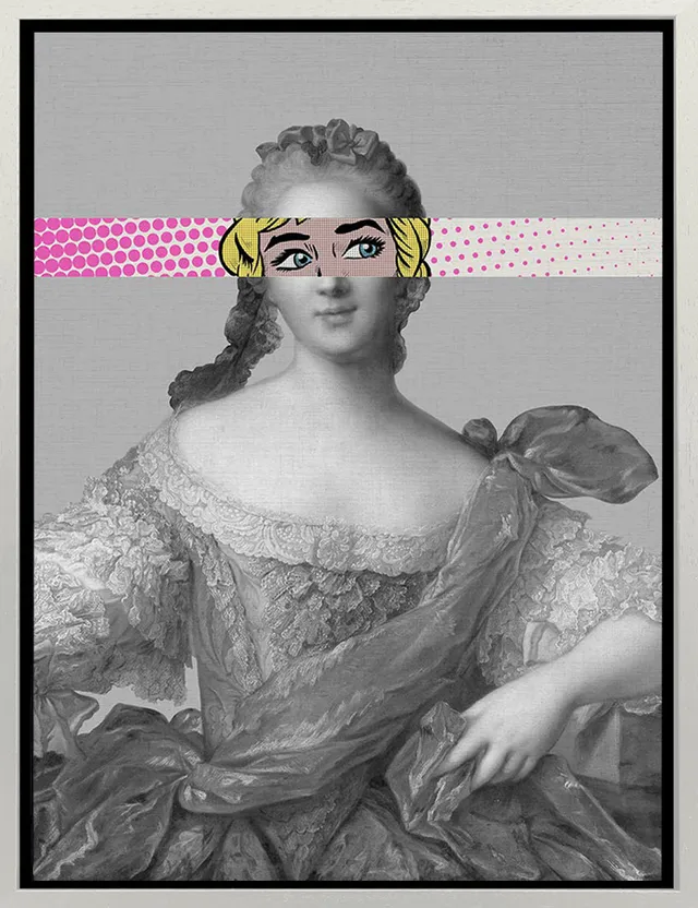 Mineheart Pop Portrait Gentildonna Wandbild rosa 40 x 50 cm